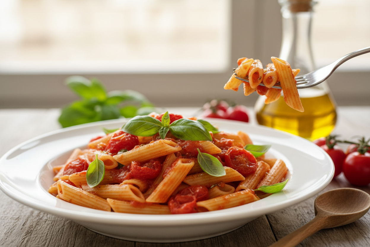 Penne al pomodoro fresco e basilico