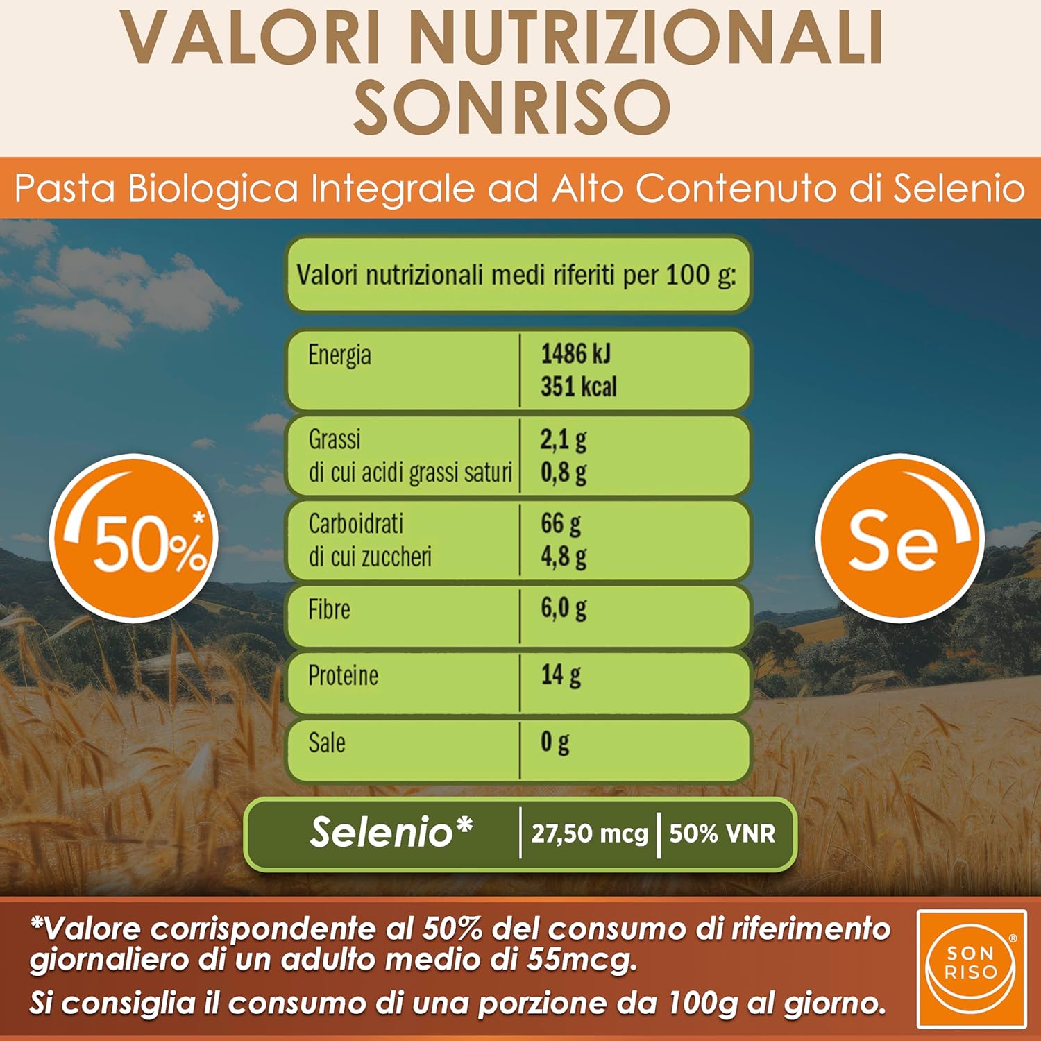 Fussili Integrali Bio ad alto contenuto di Selenio