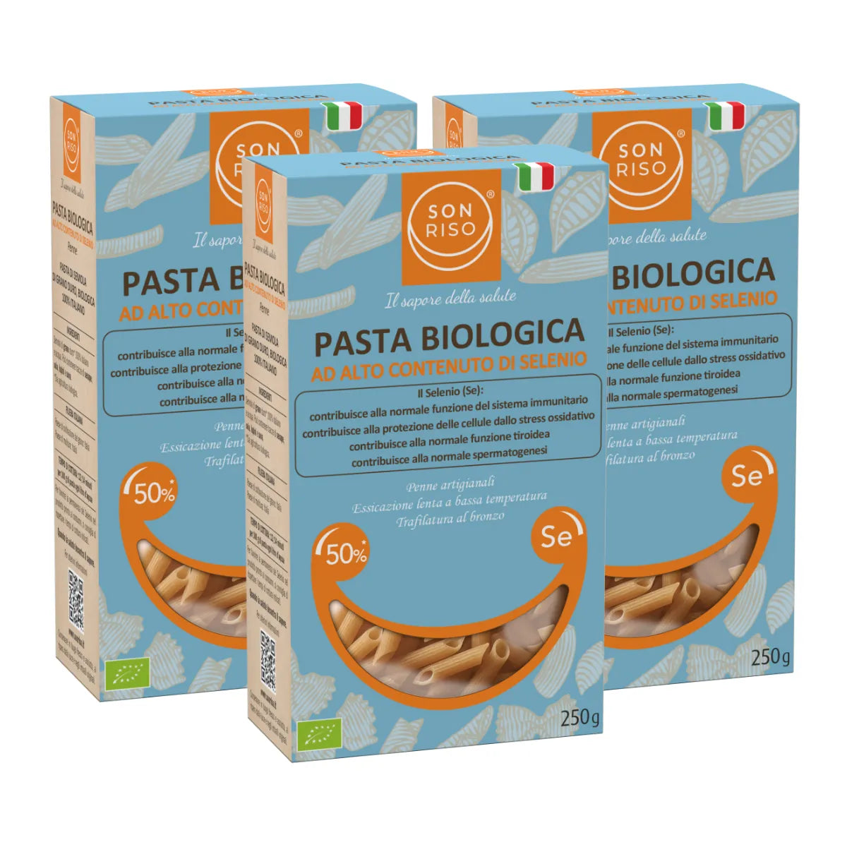 Scorta 3 Confezioni - Penne Bio ad alto contenuto di Selenio