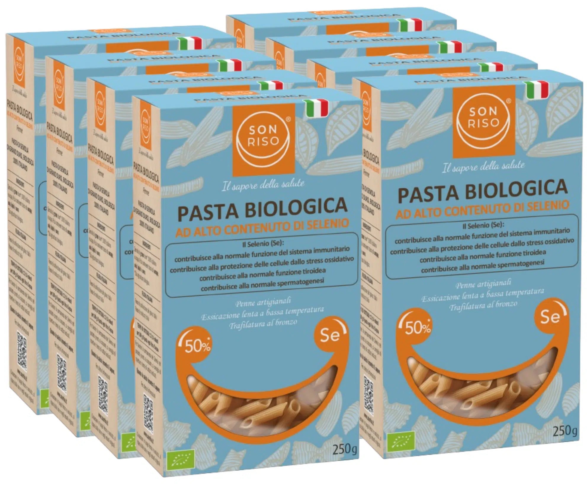 Scorta 8 Confezioni - Penne Bio ad alto contenuto di Selenio